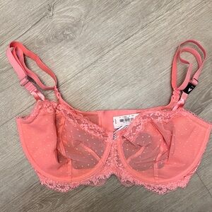 Victoria's Secret Coral Lace Mesh Bra
